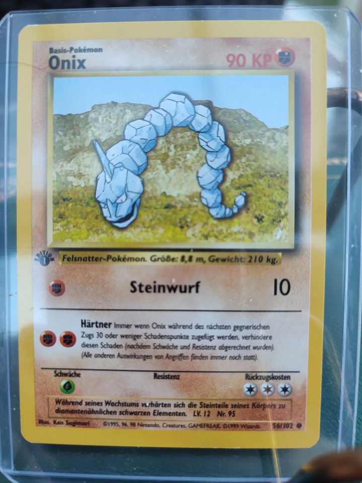 Pokemon Onix 1. Edition Base Set *NEAR MINT* PSA Ready in Rhauderfehn