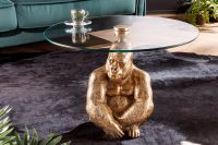 Runder Couchtisch WILDLIFE KONG 60cm gold Metall Glas Affenfigur Gorilla Skulptur handmade Riess-Ambiente Hamburg Barmbek - Hamburg Barmbek-Süd  Vorschau