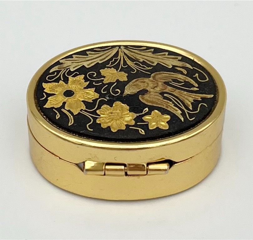 Vintage Pillendose Toledo Schmuckbox Spanien Gold Schatulle RAR in Schwerin