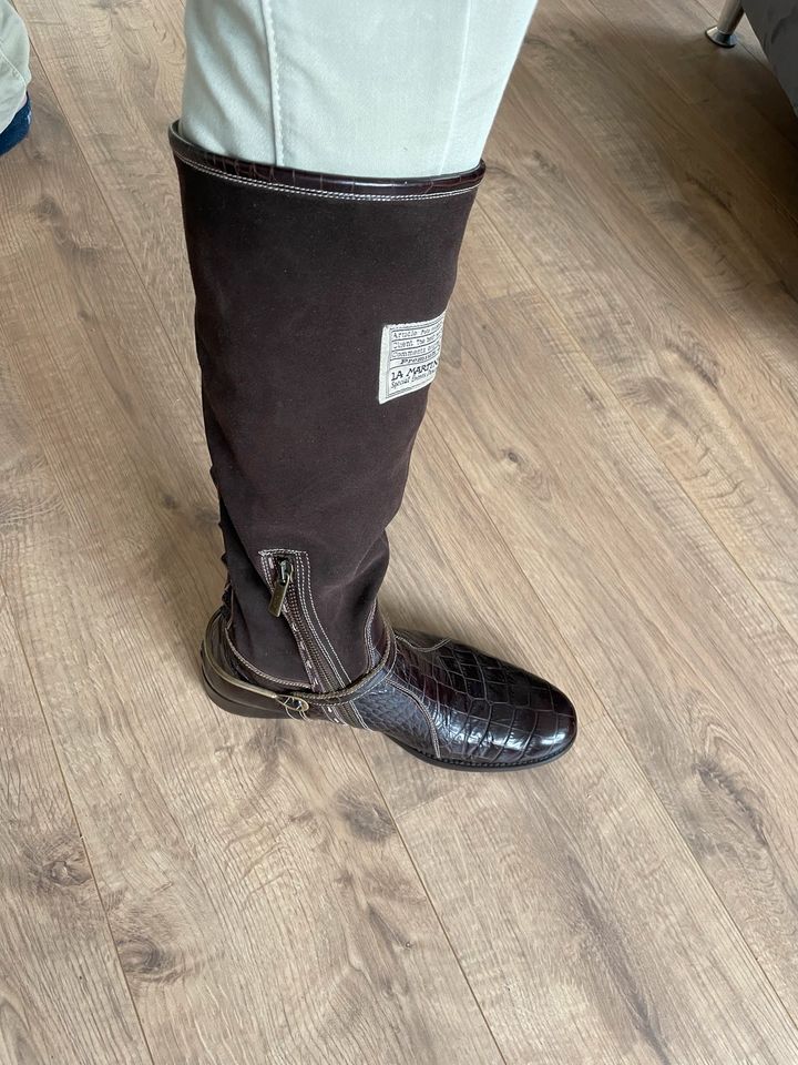 NEU ❣️ LA MARTINA Designer Stiefel, Wildleder. Krokoleder 39 in Mainz