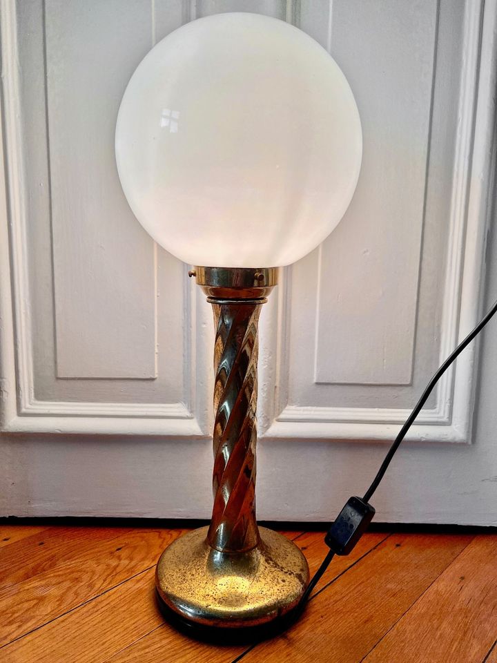Lampe Kugellampe Stehlamp Messingfuß klassisch weiß gold TOP in Hamburg