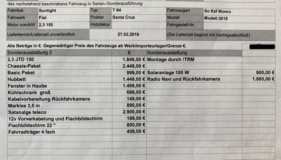 Sunlight t64 ( Hubbett) in Bergisch Gladbach