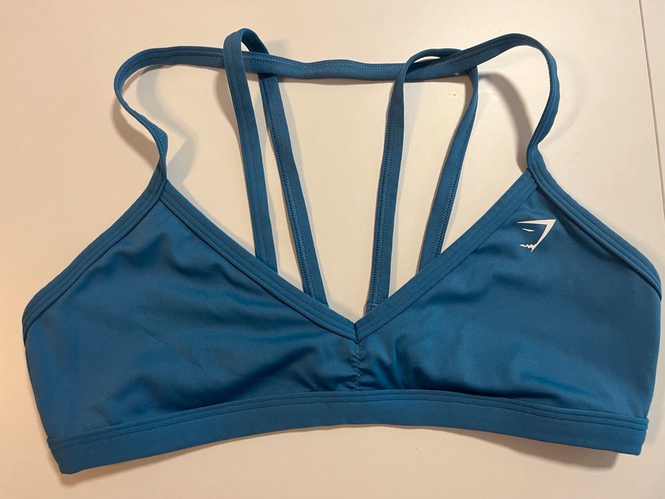 Gymshark Minimal Sports Bra schwarz blau weiß M in Saarbrücken