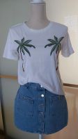 T-Shirt H&M Gr. S/M mit Palmenstickerei Palmen Top Sachsen-Anhalt - Magdeburg Vorschau