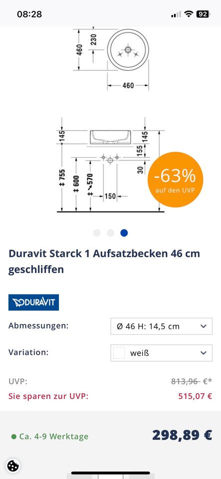 Duravit Max Stark Sanitärkeramik, WC, Bidet, Waschtisch in Overath