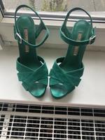 Buffalo London Sandalette High Heels Riemchen grün Leder Blogger Berlin - Mitte Vorschau