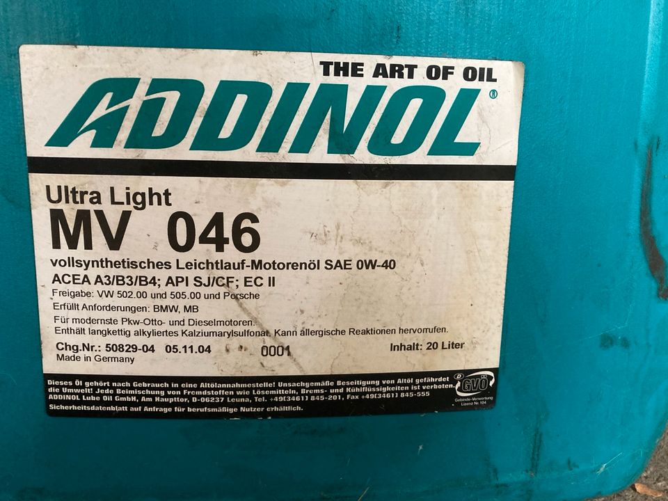 SAE 0W-40 Addinol 20l Motorenöl in Frohburg