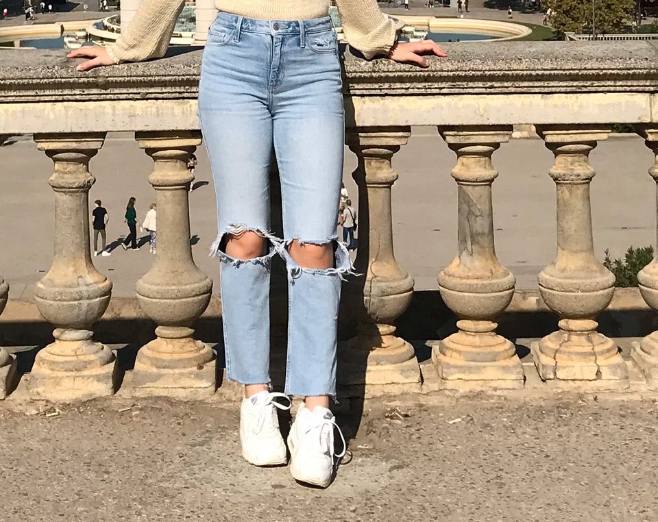 Hollister high-rise crop slim straight jeans in Frankfurt am Main