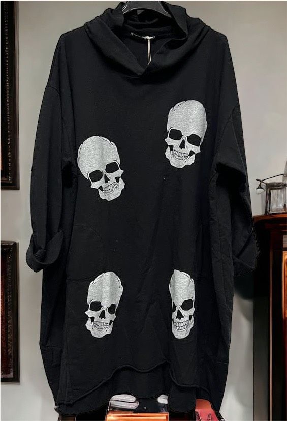 Damen skull totenkopf hoodie sweatshirt xl 2Xl 3xl in Groß-Gerau