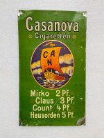 ‼️ Blechschild Casanova Cigaretten 1910 kein Emailschild Saarland - Schiffweiler Vorschau