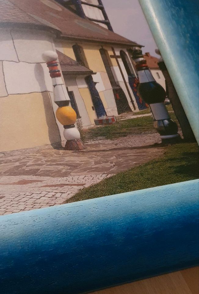 Hundertwasser Bild Gerahmt Bilderrahmen Kunstdruck Gemälde Kirche in Essen