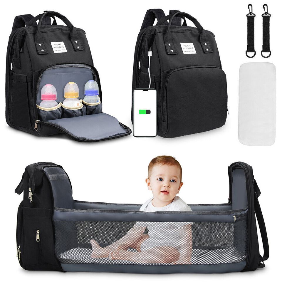 2in1 Baby Wickelrucksack mit Kinderbett Wickeltasche Babytasche in Meinerzhagen