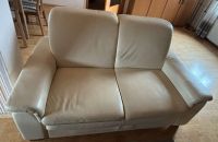 2 Sitzer + 3 Sitzer Sofa echt Leder beige Hessen - Gernsheim  Vorschau