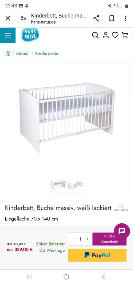 Baby Gitterbett inkl. Matratze in Hattingen