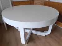 Runder Massivholztisch weiß 126 cm ausziehbar bis 313 cm Hessen - Rockenberg Vorschau
