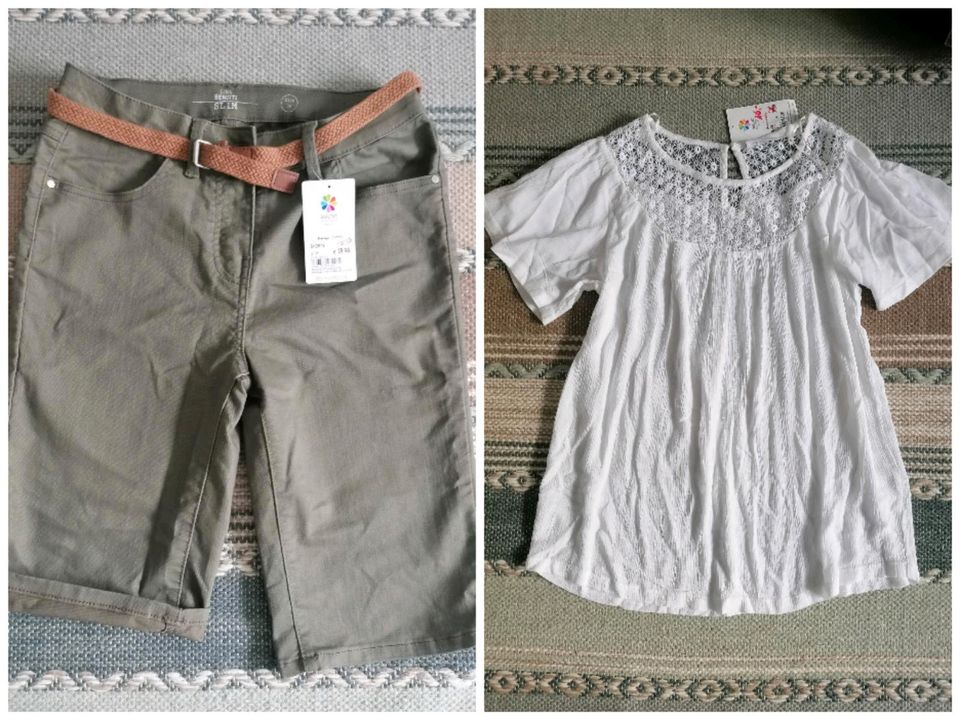 NEU❤️kurze Hose/Bermuda/Shorts/Bluse/Shirt❤️Gr. 38(40) M/L in Templin