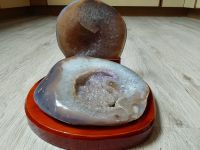Achat Druse Geode mit Halterung aus Holz Breite 16 cm Baden-Württemberg - Sachsenheim Vorschau