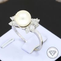 M 186181 Wert 3.500,- Perle Diamant Ring 750 Gold 18 Karat XXYY Duisburg - Hamborn Vorschau