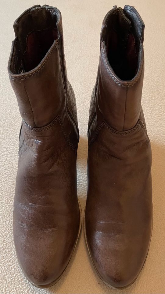 Tamaris braune Damen Stiefeletten Gr. 37 Echt Leder in Harsewinkel