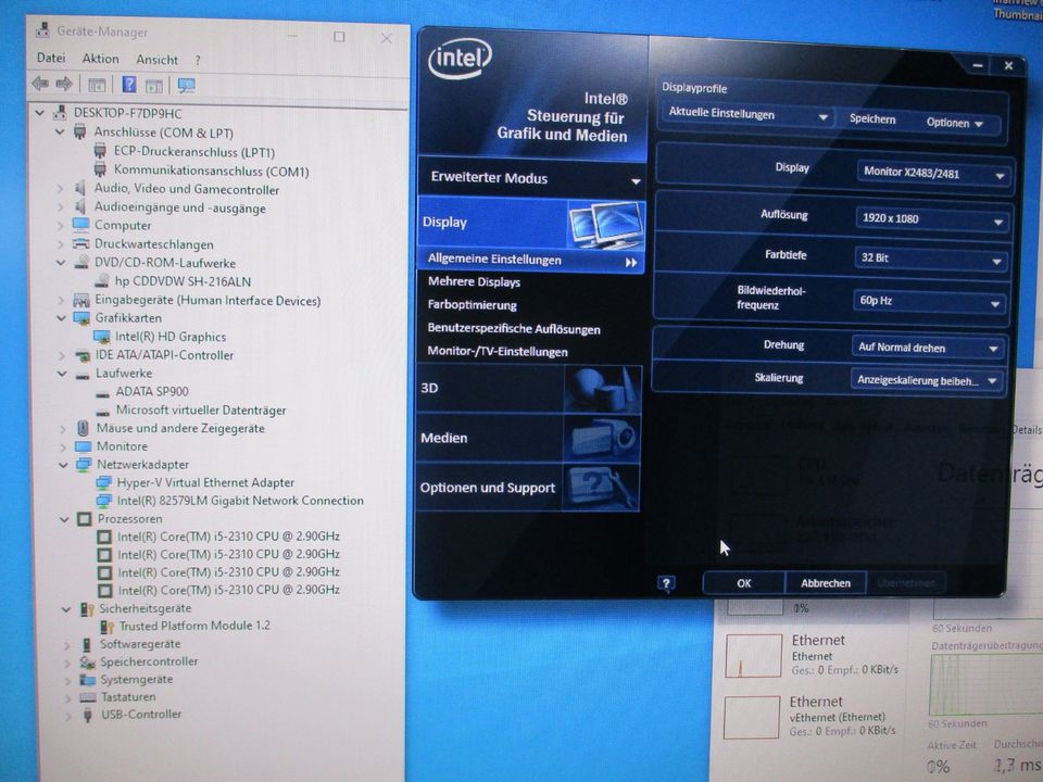 HP 8200 Elite MT PC 8GB RAM 128GB SSD Intel i5-2310 Win10pro in Niederfrohna