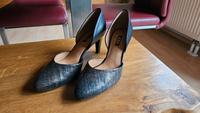 Ecco Alicante Pumps High Heels schwarz gold Leder Gr. 38 Bayern - Essenbach Vorschau