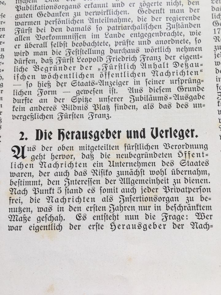 Anhaltischer Staatsanzeiger, Dessau Zeitung, Deutsches Reich 1913 in Dessau-Roßlau