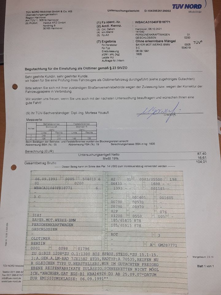 BMW 318i   E36 mit Oltimer Zulassung in Langenhagen