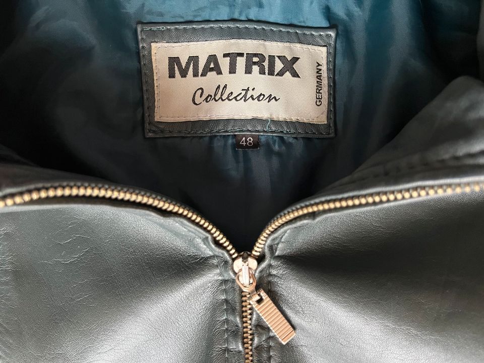 Nappaleder Lederjacke Damen vintage Matrix Gr. 48/XL grün Jacke in Berlin