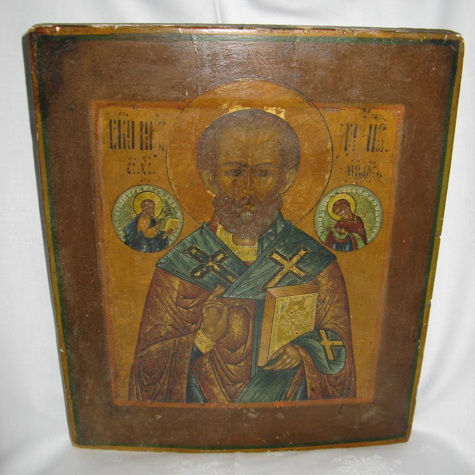 Original russische Ikone Heiliger Nikolaus 19. Jahrhundert in Haren (Ems)