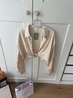 H&M Bluse L beige nude Satin Optik Look neu cropped gerafft top Bayern - Aichach Vorschau
