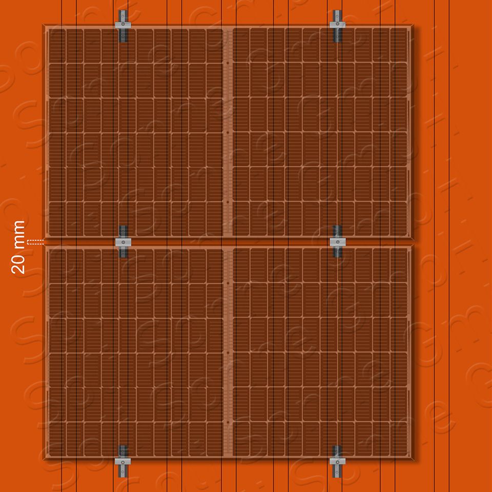 2x Solarpanel Halterung Montage-Set auf Trapezblech / horizontal in Torgelow