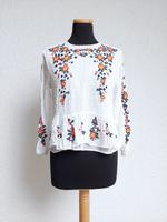 Weiß bunte Blumen Stickerei Bluse von Zara, Gr. L Bayern - Ergoldsbach Vorschau