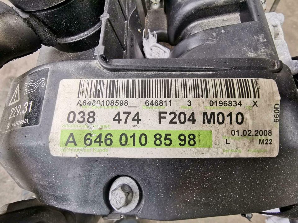 1.6. Motor ohne Anbauteile Mercedes W204 C220CDi OM646.811 in Vaihingen an der Enz