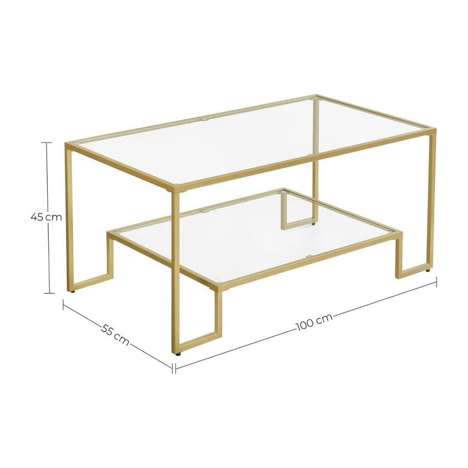 Couchtisch mit 2 Ablagen aus Hartglas in Legden