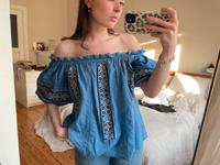 LoveShackFancy Bluse Ballonärmel Offshoulder Volants Rüschen Hamburg-Nord - Hamburg Eppendorf Vorschau