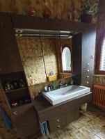 Badmöbel mit Spiegelschrank und Waschbecken braun gebraucht Rheinland-Pfalz - Harthausen Vorschau
