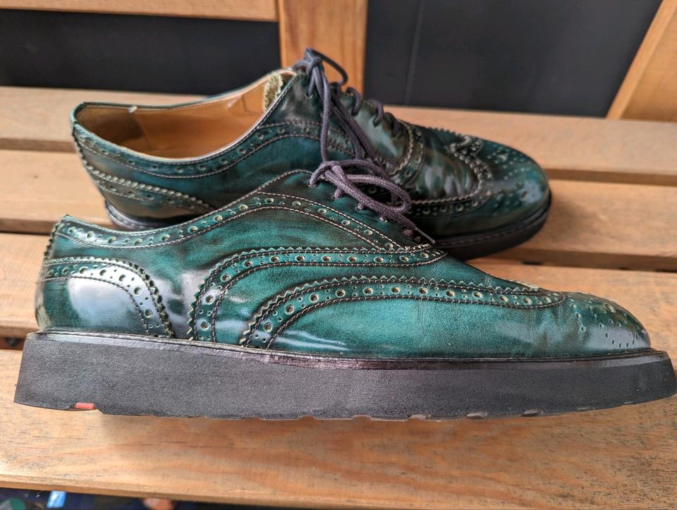 Lloyd Brogues Schnürschuhe Grün Leder Gr. 38 in Bremen