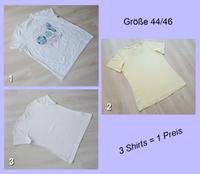 3 x T-Shirt Shirt Damen weiß gelb Gr. 46 / XXXL Niedersachsen - Oyten Vorschau