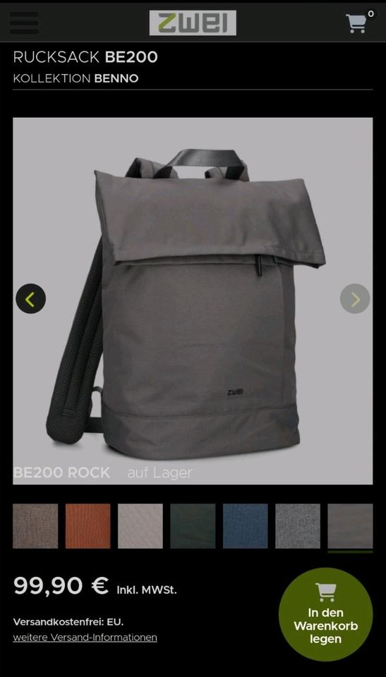 Rucksack von ZWEI * BENNO BE200 * >REDUZIERT<*** in Eime