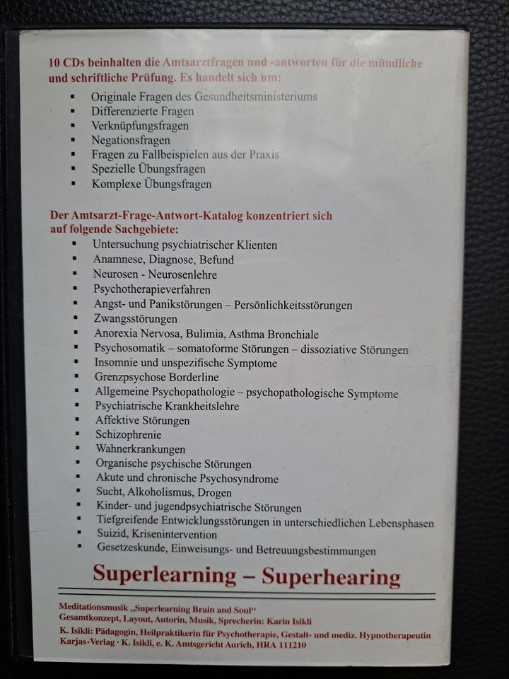 Heilpraktiker für Psychotherapie Superlearning (9 Hörbücher+1 CD) in Bad Rappenau