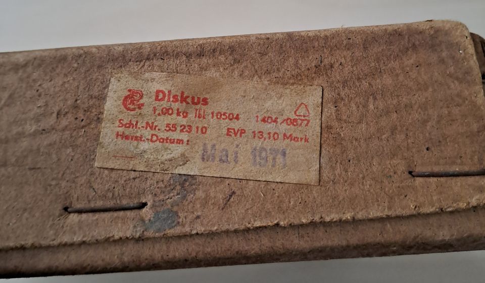 DDR-Originaler Rüger Diskus 1kg von 1971 unbenutzt. in Leipzig