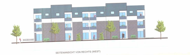 3 Zimmer Neubau DG-Wohnung mit Balkon im KFW-40-Haus in Emmerich am Rhein