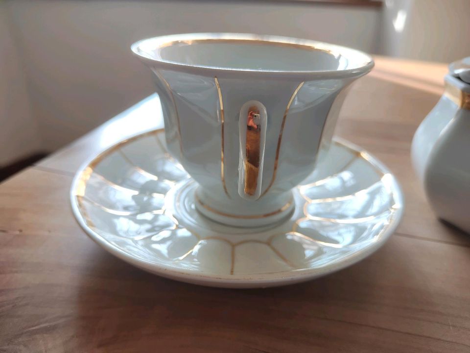 Konvolut Biedermeier Kannen, Tasse, Schramberg/ Villeroy Boch, an in Augsburg