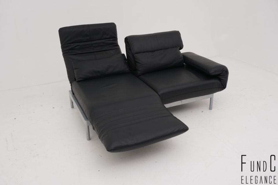 Rolf Benz Plura 380 Relaxsofa Couch Sofa Leder schwarz in Unna