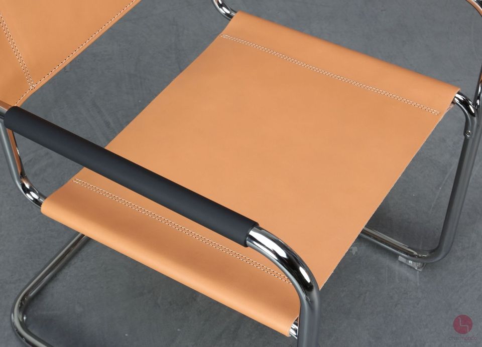 Thonet S34 Freischwinger Bauhaus Stuhl Leder Natur Beige 1 von 2 in Würzburg