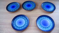 Set aus 5 flachen blauen Tellern mit Muster Baden-Württemberg - Winnenden Vorschau