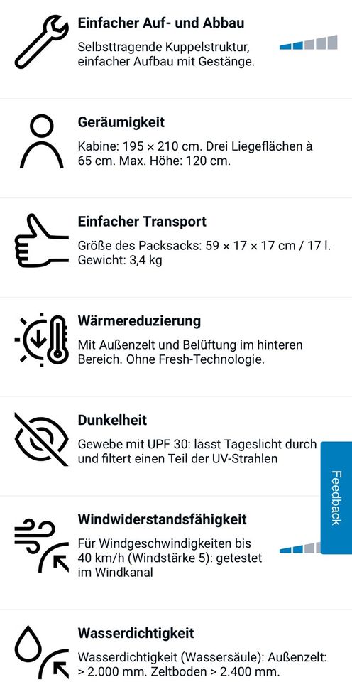 Campingzelt - MH100 für 3 Personen in Holzmaden