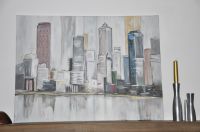 Gemälde Skyline einer fiktiven Stadt Acryl Baden-Württemberg - Spiegelberg Vorschau