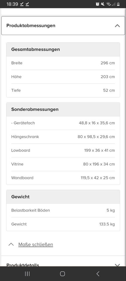 Wohnwand Nussbaum Optik in Bahlingen