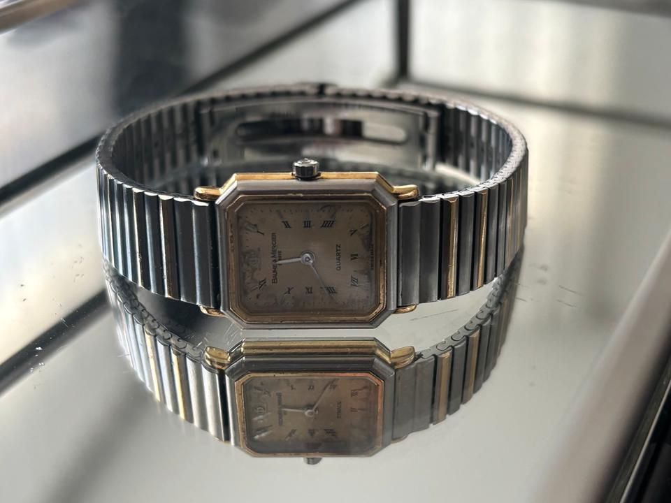 Baume & Mercier Damenuhr – Edelstahl & 18K Gold, Quartz | Vintage in Berlin